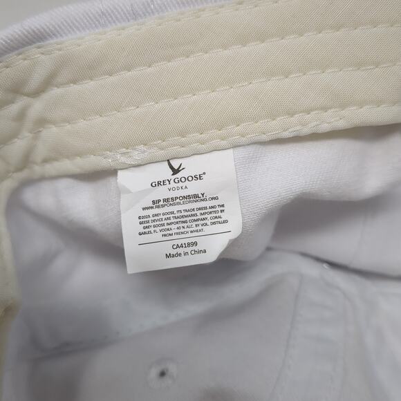 Grey Goose Vodka Slideback Baseball Cap White One Size Adjustable Embroidered - Picture 9 of 9